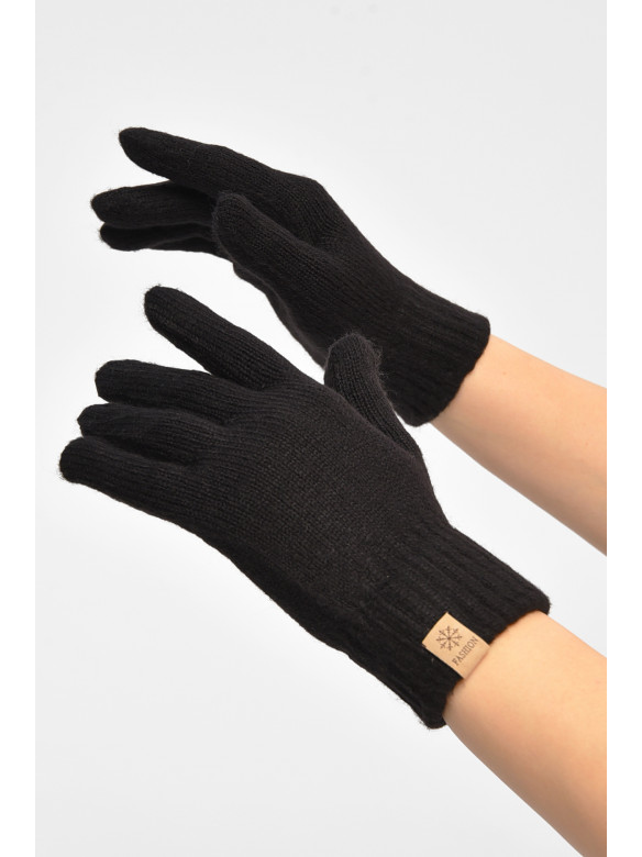Перчатки женские трикотажные черного цвета 3842 208008C
