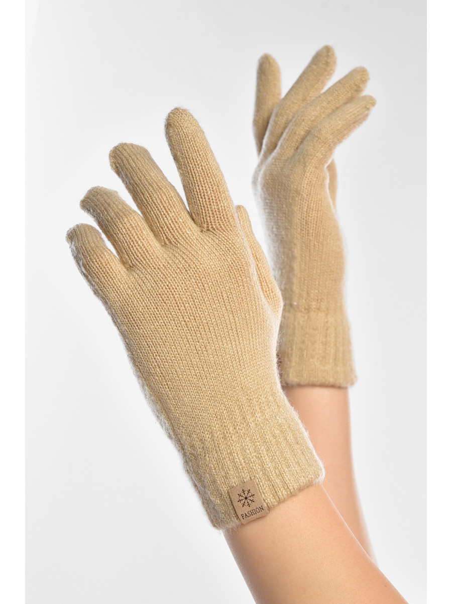 Перчатки женские трикотажные бежевого цвета 3842 208009C