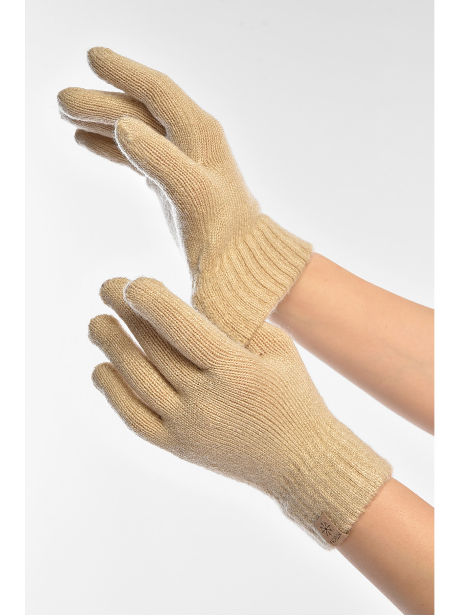 Перчатки женские трикотажные бежевого цвета 3842 208009C