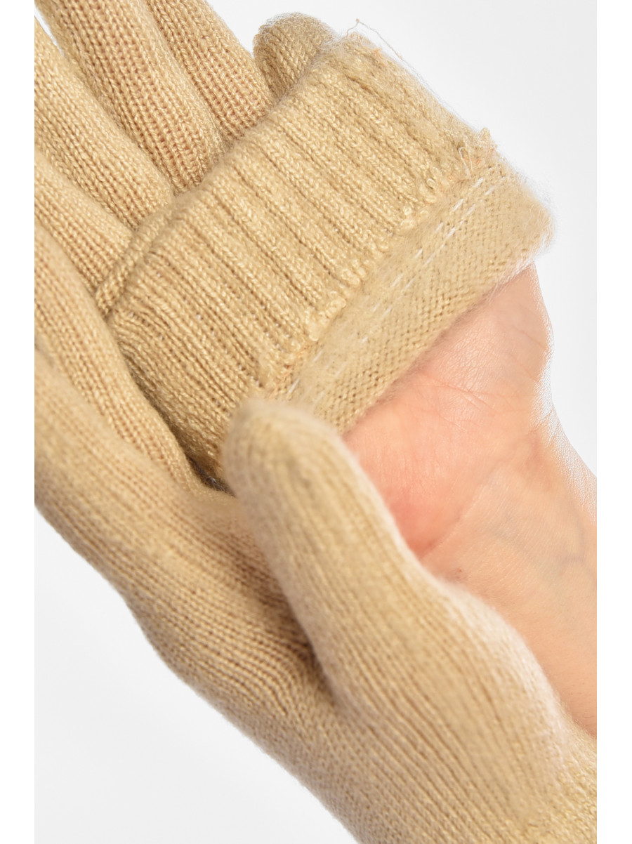 Перчатки женские трикотажные бежевого цвета 3842 208009C