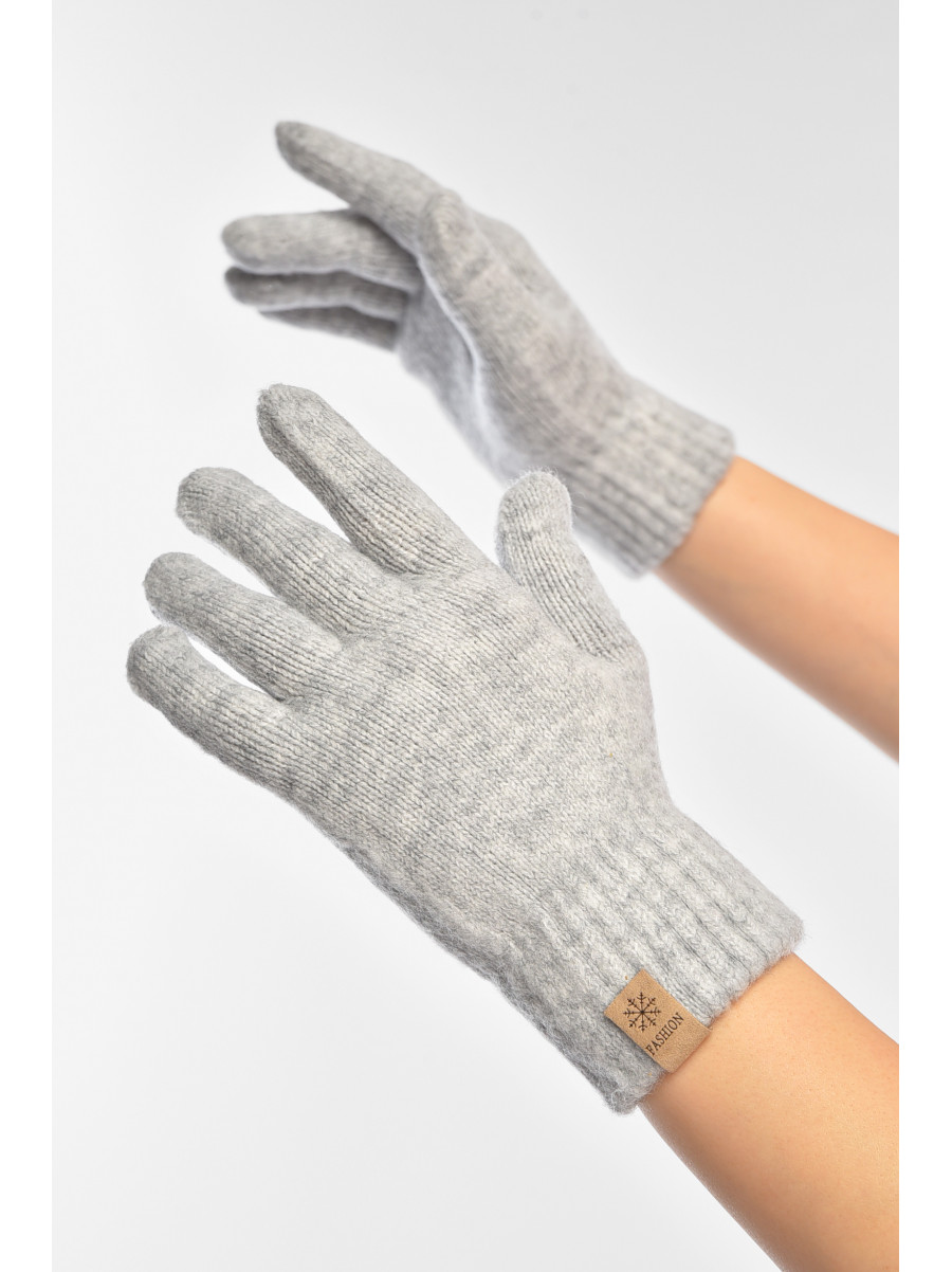 Перчатки женские трикотажные светло-серого цвета 3842 208010C