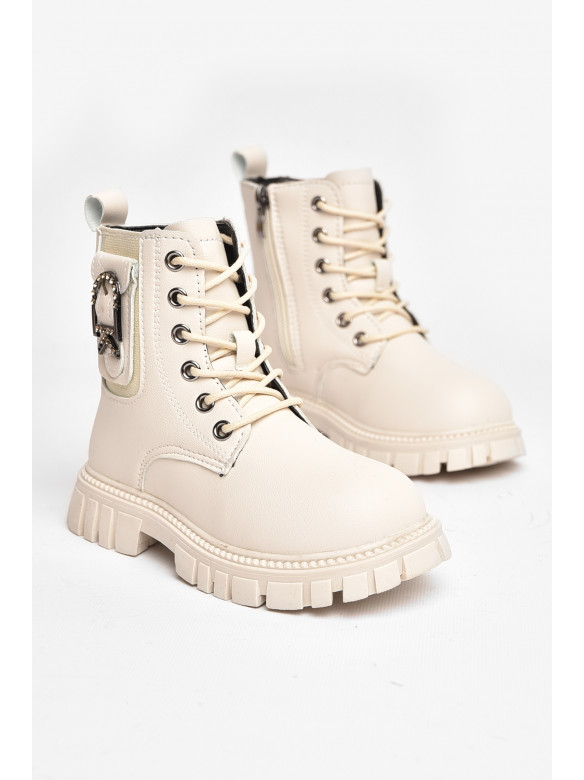 Черевики дитячі для дівчинки єврозима молочного кольору 803В-11 208011C
