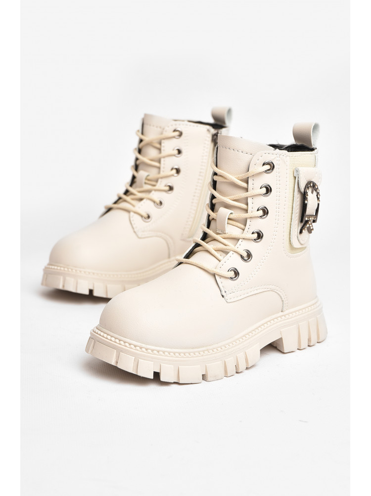 Черевики дитячі для дівчинки єврозима молочного кольору 803В-11 208011C