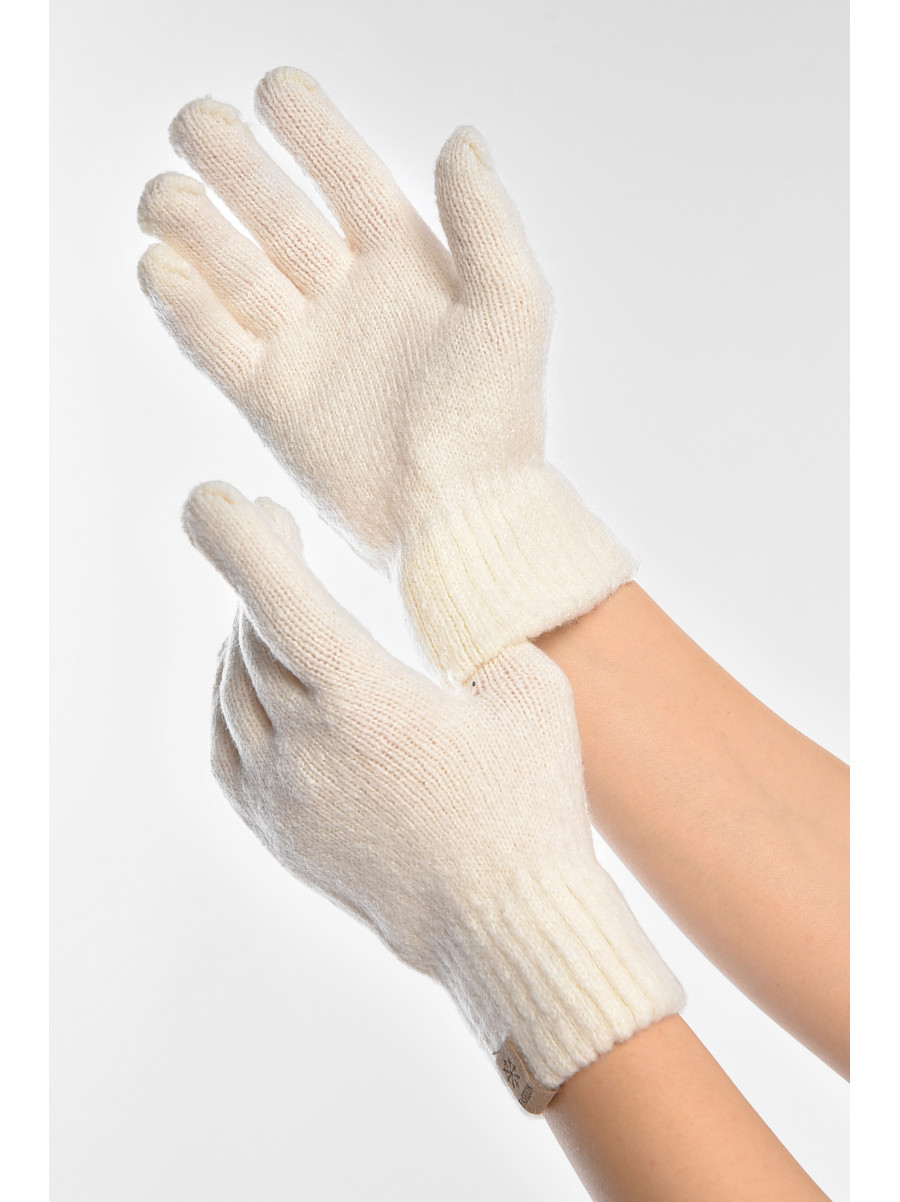 Перчатки женские трикотажные белого цвета 3842 208012C