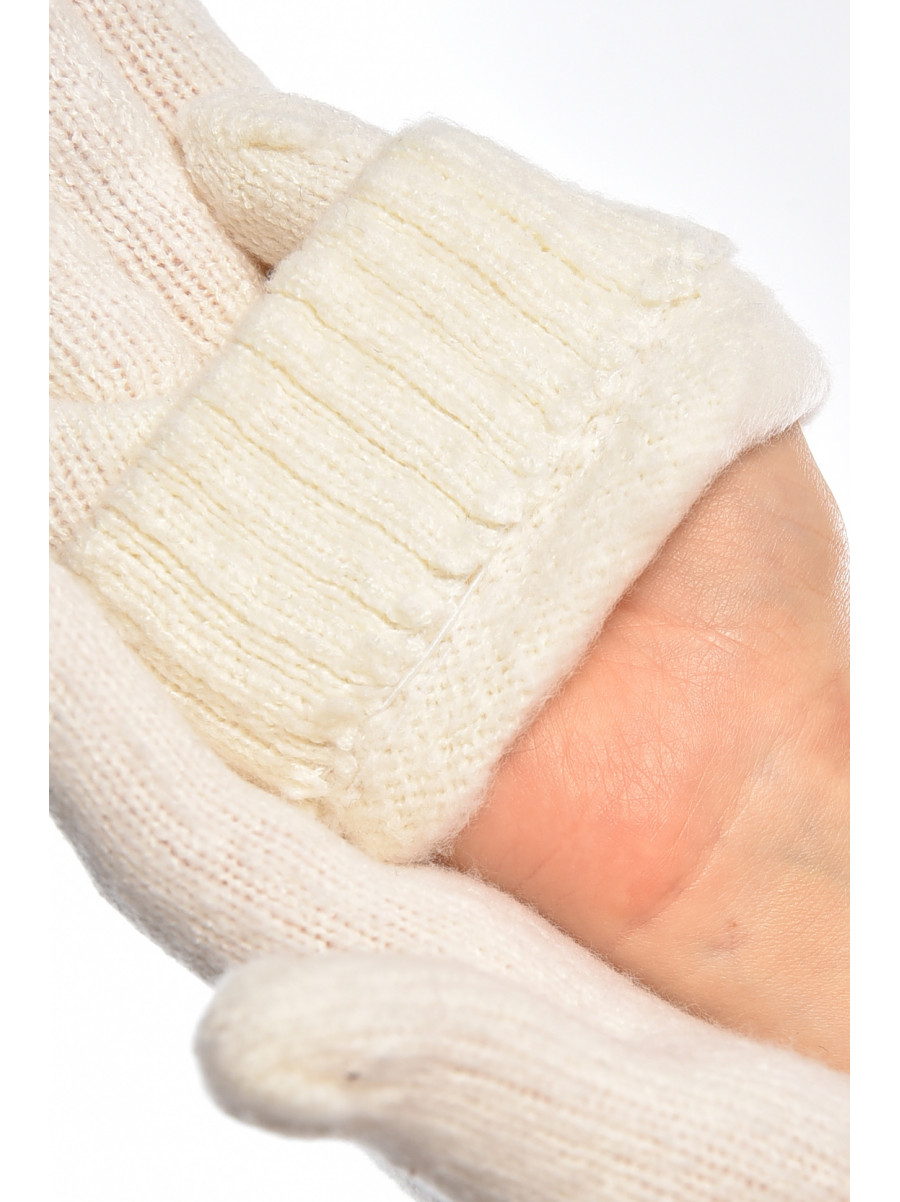 Перчатки женские трикотажные белого цвета 3842 208012C