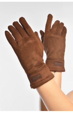 Перчатки женские замшевые на флисе сенсорные коричневого цвета 2-35 208015C Перчатки женские замшевые на флисе сенсорные коричневого цвета 2-35 208015C