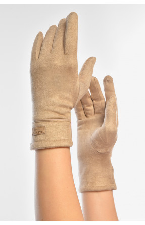 Перчатки женские замшевые на флисе сенсорные светло-бежевого цвета 2-35 208016C Перчатки женские замшевые на флисе сенсорные светло-бежевого цвета 2-35 208016C