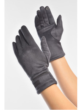 Перчатки женские замшевые на флисе сенсорные тёмно-серого цвета 2-35 208017C Перчатки женские замшевые на флисе сенсорные тёмно-серого цвета 2-35 208017C