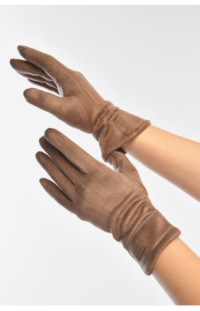 Перчатки женские замшевые на флисе сенсорные тёмно-бежевого цвета 2-35 208018C Перчатки женские замшевые на флисе сенсорные тёмно-бежевого цвета 2-35 208018C