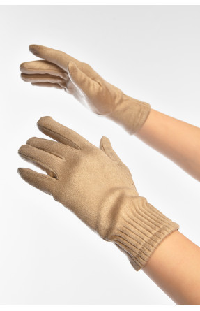 Перчатки женские замшевые на флисе сенсорные бежевого цвета 2-31 208023C Перчатки женские замшевые на флисе сенсорные бежевого цвета 2-31 208023C