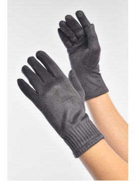 Перчатки женские замшевые на флисе сенсорные тёмно-серого цвета 2-31 208024C Перчатки женские замшевые на флисе сенсорные тёмно-серого цвета 2-31 208024C