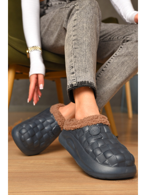 Галоши без задника утепленные темно-синего цвета 604 208028C