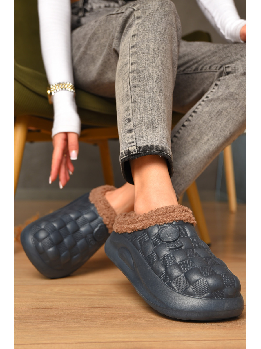 Галоши без задника утепленные темно-синего цвета 604 208028C