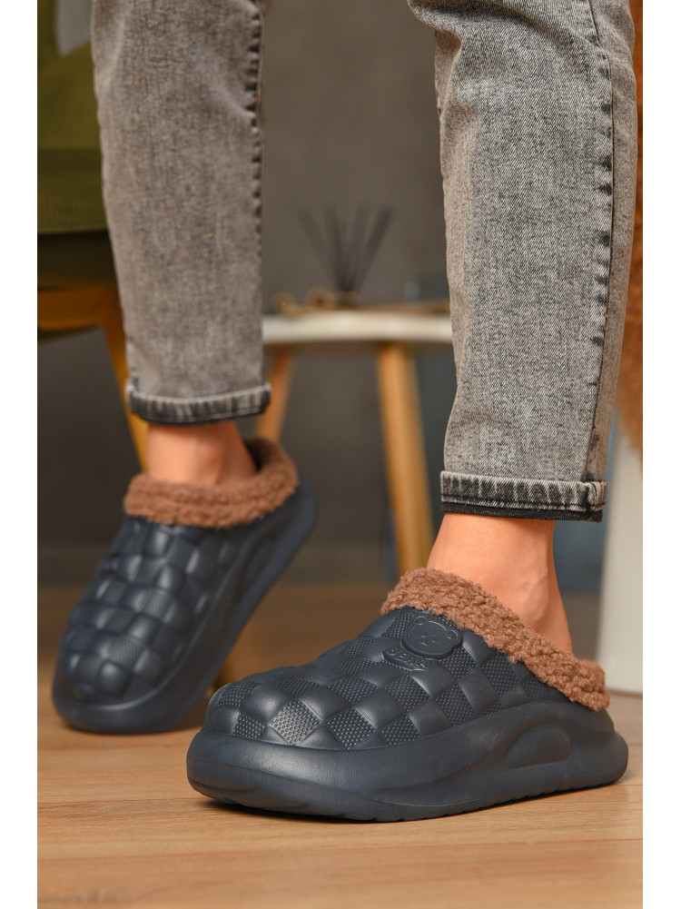 Галоши без задника утепленные темно-синего цвета 604 208028C