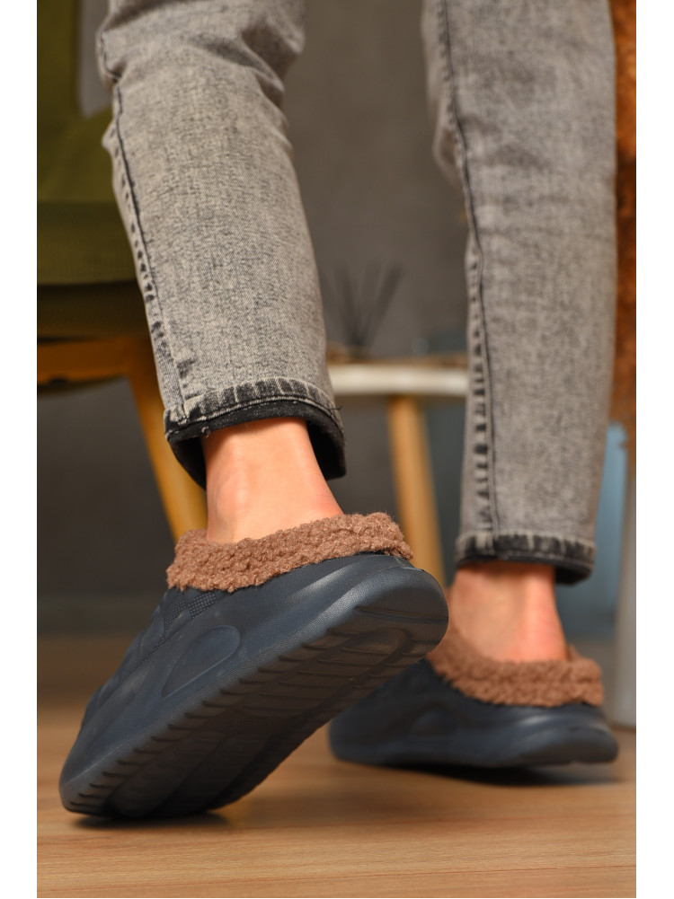 Галоши без задника утепленные темно-синего цвета 604 208028C