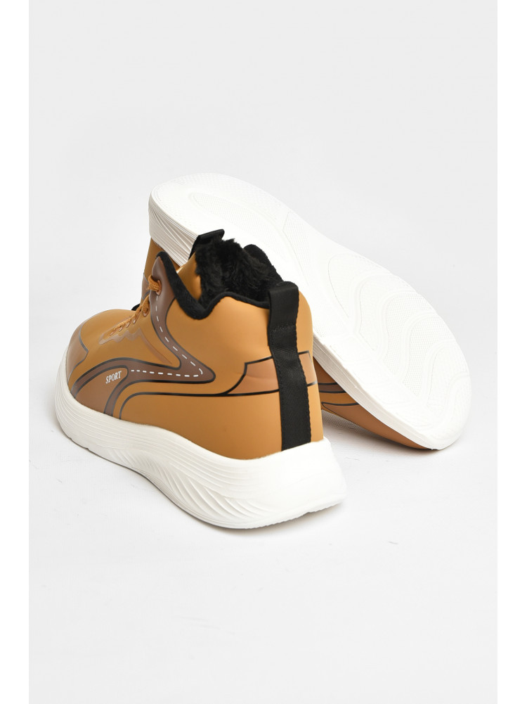 Кроссовки мужские светло-коричневого цвета на меху М 137 208030C