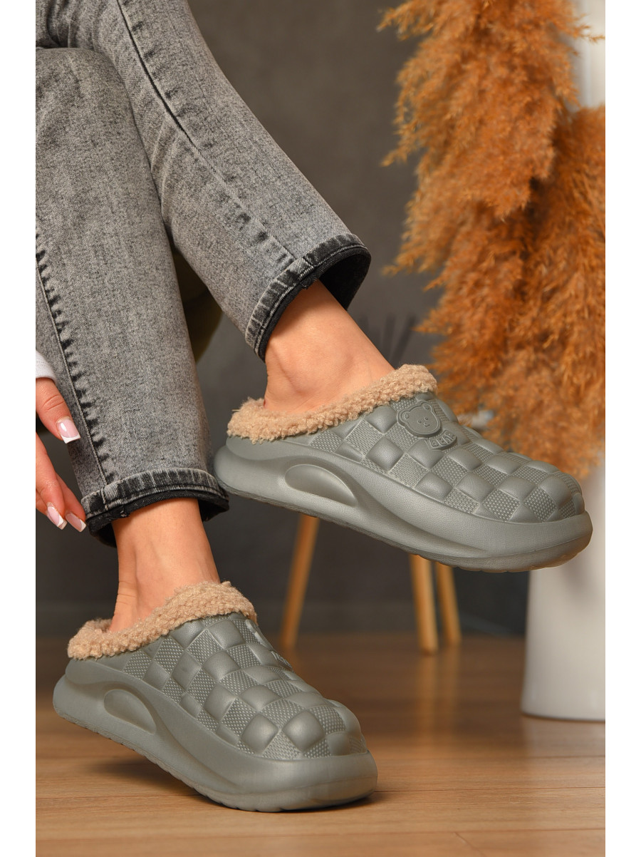 Галоши без задника утепленные серого цвета 604 208031C