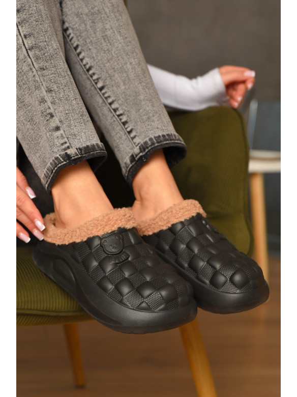 Галоши без задника утепленные черного цвета 604 208034C