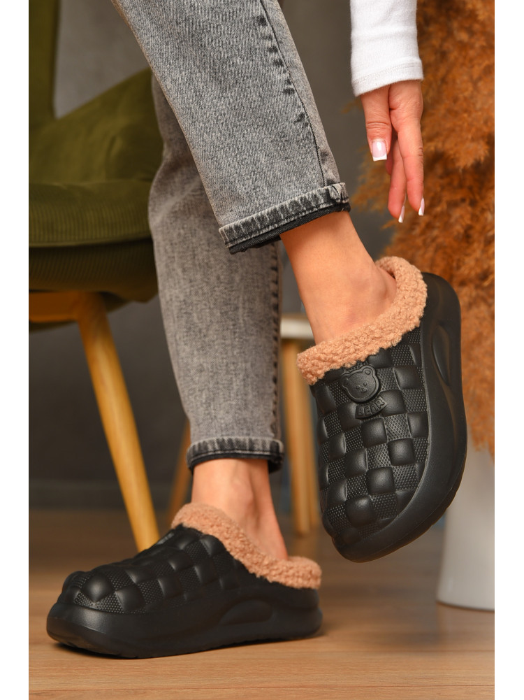 Галоши без задника утепленные черного цвета 604 208034C