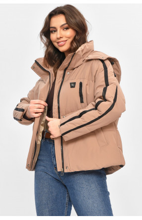 Куртка жіноча демісезонна темно-бежевого кольору 866 208035C
