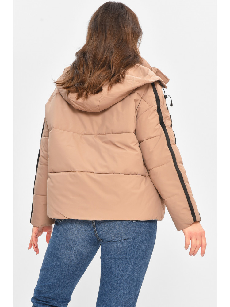 Куртка жіноча демісезонна темно-бежевого кольору 866 208035C