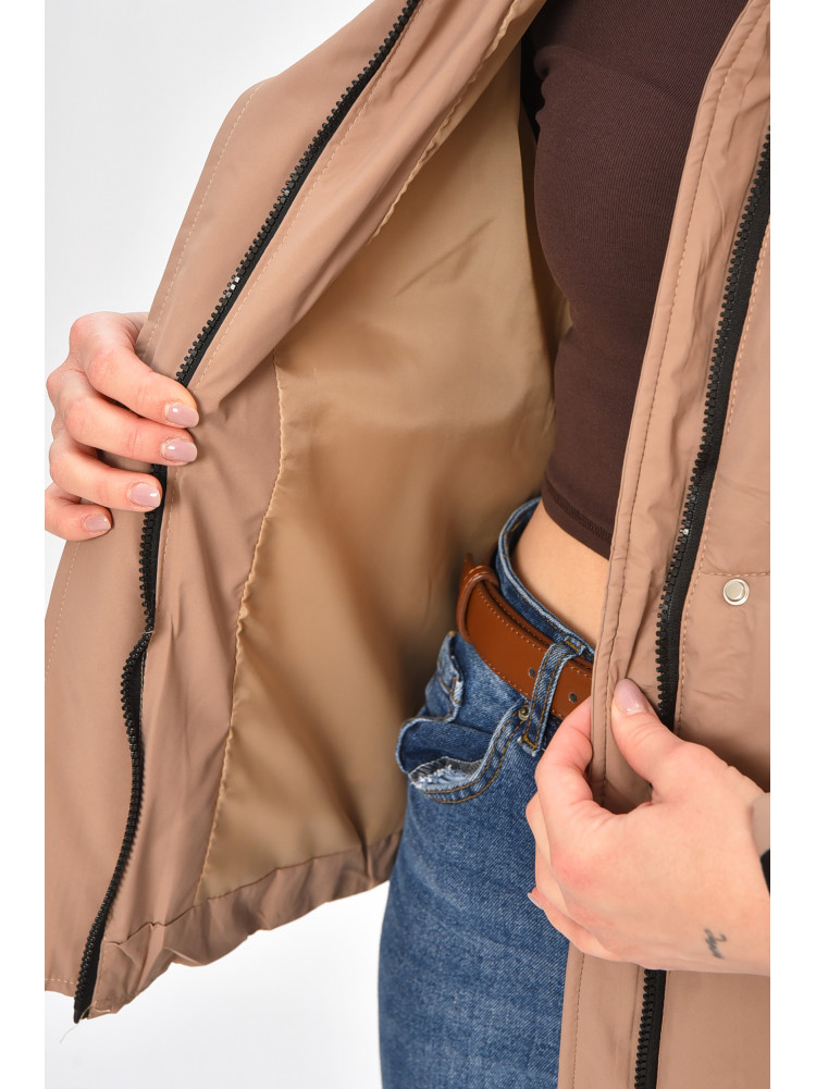 Куртка жіноча демісезонна темно-бежевого кольору 866 208035C