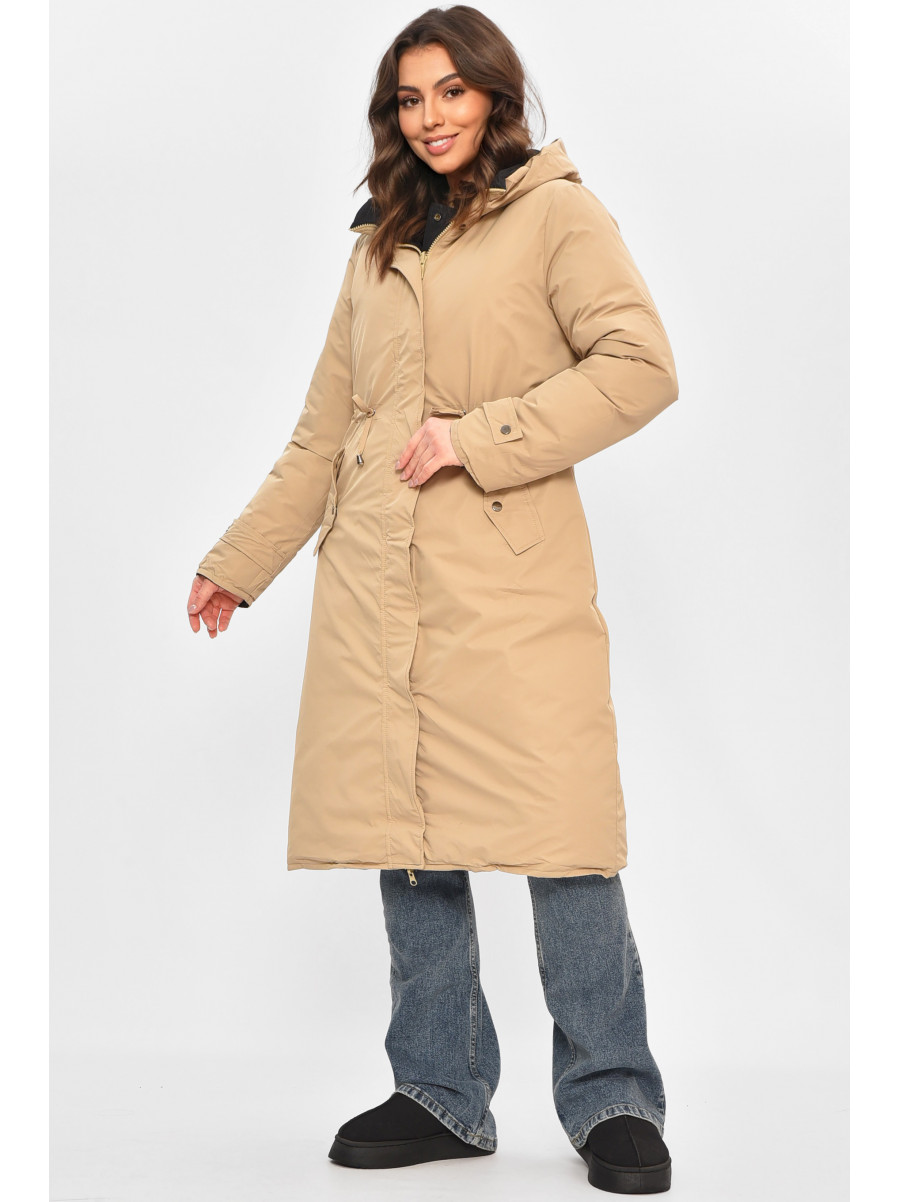 Куртка жіноча подовжена зимова чорного кольору 24115 208042C