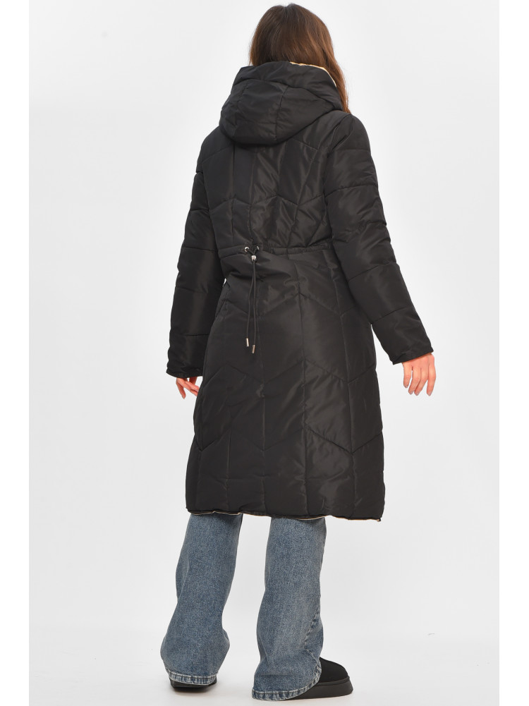 Куртка жіноча подовжена зимова чорного кольору 24115 208042C