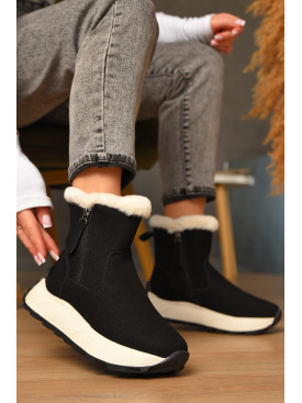 Полусапоги женские зимние черного цвета на меху MD-10 208044C Полусапоги женские зимние черного цвета на меху MD-10 208044C