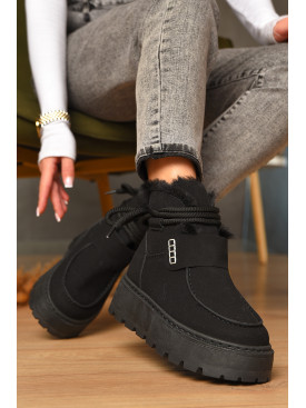 Угги женские на меху черного цвета СМ-7 208046C Угги женские на меху черного цвета СМ-7 208046C