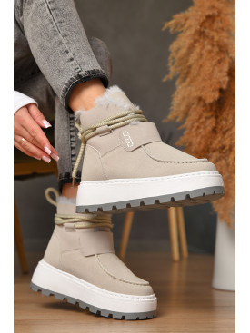 Угги женские на меху светло-серого цвета СМ-7 208047C Угги женские на меху светло-серого цвета СМ-7 208047C