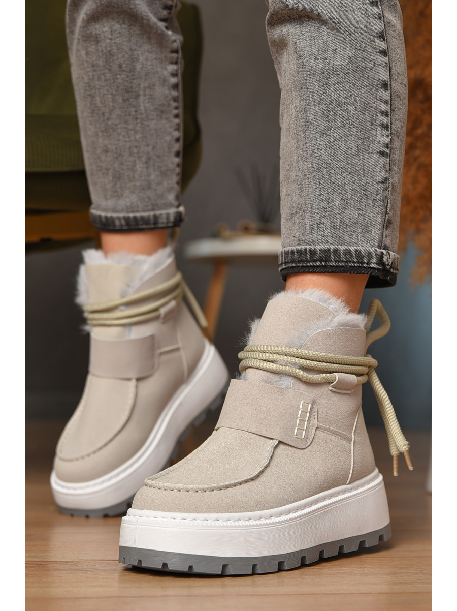 Угги женские на меху светло-серого цвета СМ-7 208047C