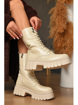 Ботинки женские зимние светло-бежевого цвета F-171 208050C Ботинки женские зимние светло-бежевого цвета F-171 208050C