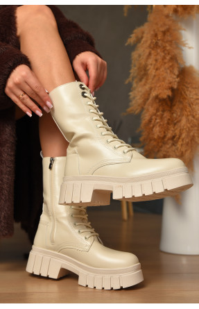 Ботинки женские зимние светло-бежевого цвета F-171 208050C