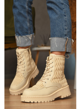 Ботинки женские зимние бежевого цвета Z 50-2 208053C Ботинки женские зимние бежевого цвета Z 50-2 208053C
