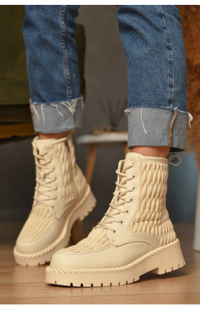 Ботинки женские зимние бежевого цвета Z 50-2 208053C