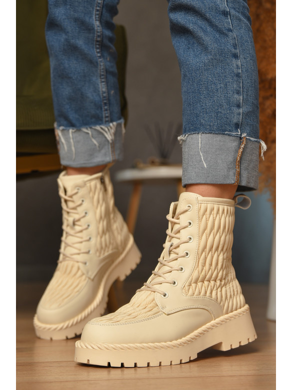 Ботинки женские зимние бежевого цвета Z 50-2 208053C