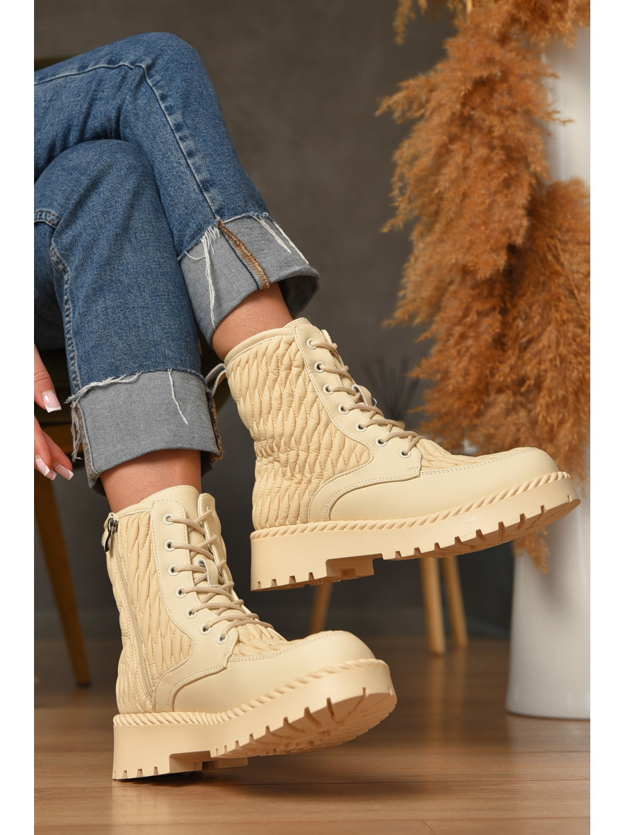 Ботинки женские зимние бежевого цвета Z 50-2 208053C