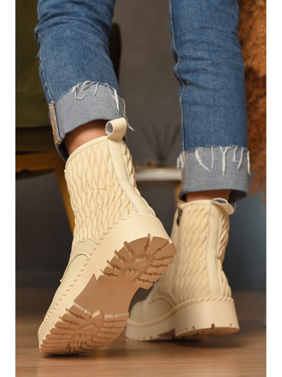 Ботинки женские зимние бежевого цвета Z 50-2 208053C