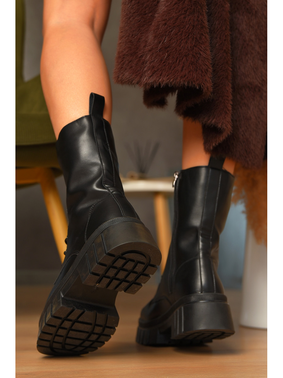 Ботинки женские зимние черного цвета 193-1 208054C