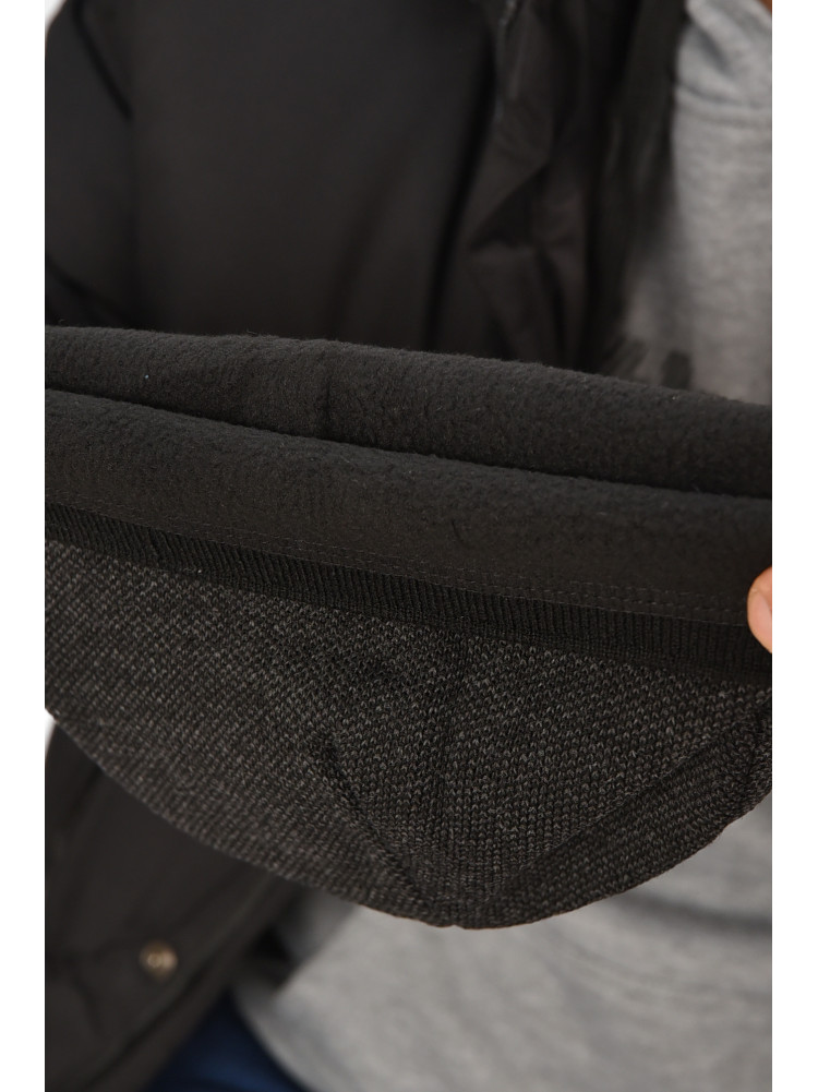 Шапка мужская на флисе темно-серого цвета 208058C