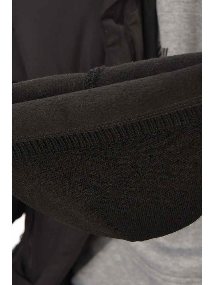 Шапка мужская на флисе черного цвета 208060C