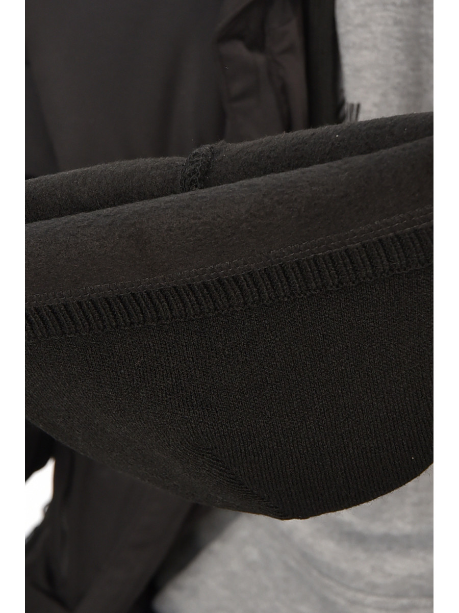 Шапка мужская на флисе черного цвета 208060C