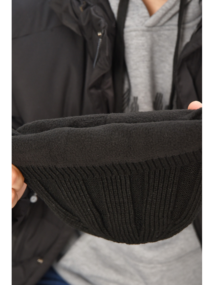 Шапка чоловіча на флісі чорного кольору 208061C