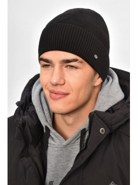 Шапка чоловіча на флісі чорного кольору 208062C