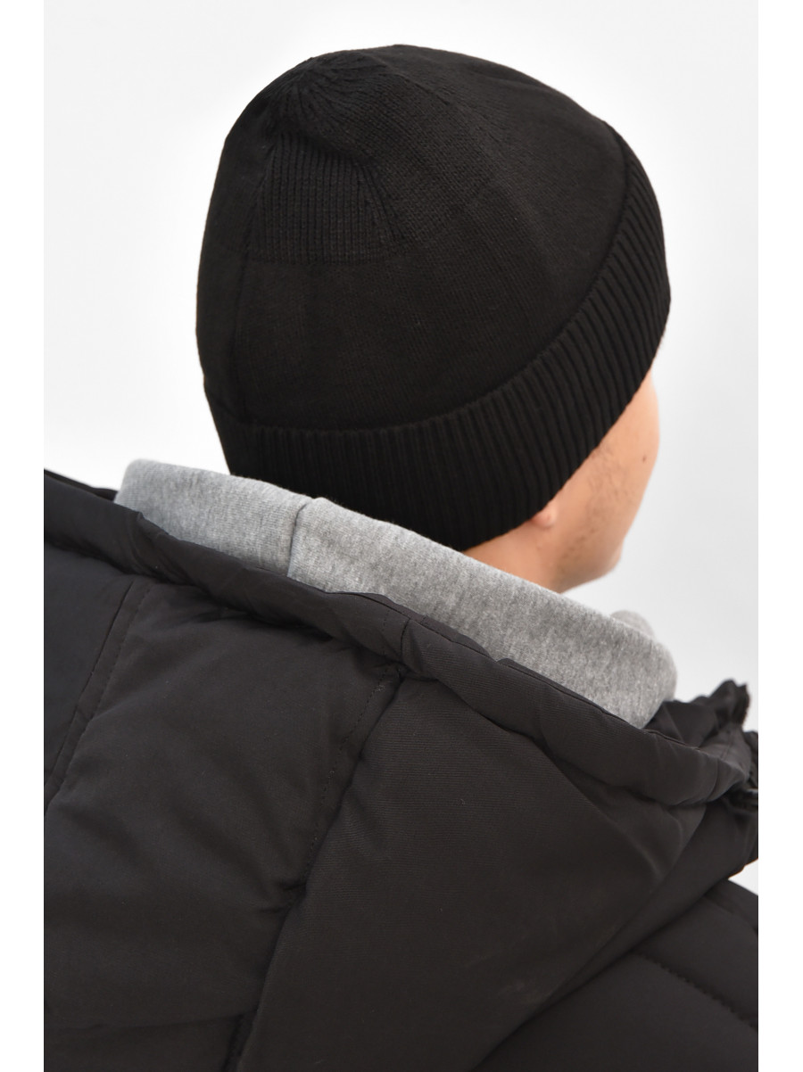 Шапка чоловіча на флісі чорного кольору 208062C