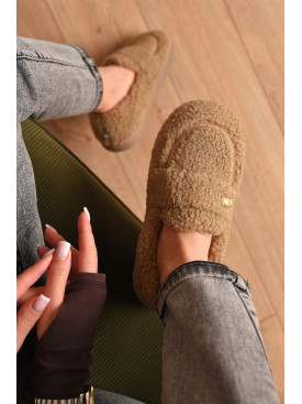 Домашние тапочки женские на меху бежевого цвета 10240 208064C Домашние тапочки женские на меху бежевого цвета 10240 208064C