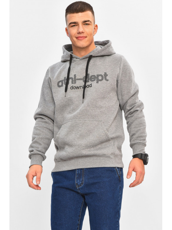 Худи мужское на флисе серого цвета 1616 208068C