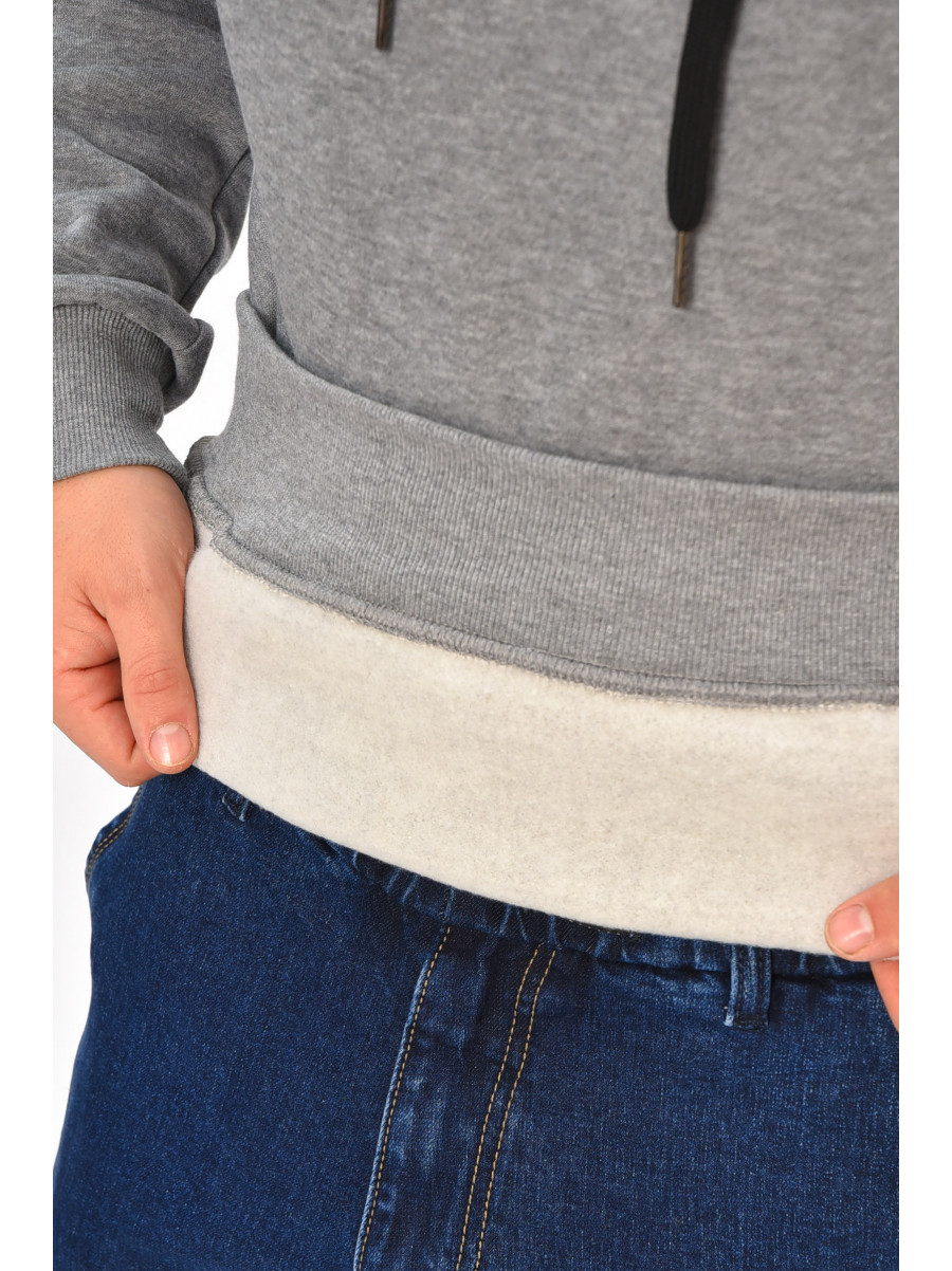 Худи мужское на флисе серого цвета 1616 208068C