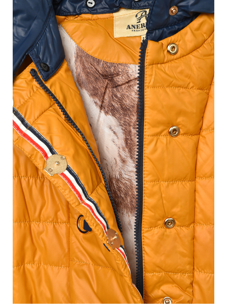 Куртка детская для девочки демисезонная горчичного цвета 1643 208071C